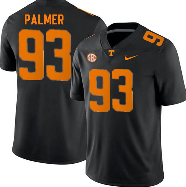 Men #93 Donald Palmer Tennessee Volunteers College Football Jerseys Stitched-Black